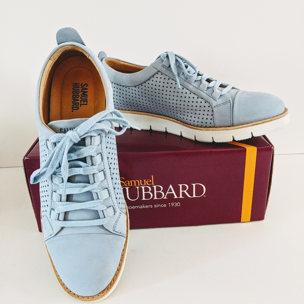 NWT Samuel Hubbard Blue Leather Sneakers 8